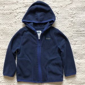 Old Navy blue fleece zip up hoodie size 2T